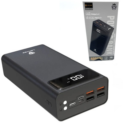 Power bank 40000 mAh Повербанк зарядка для телефона LENYES быстрое зарядное устройство USB Type-C Lightning