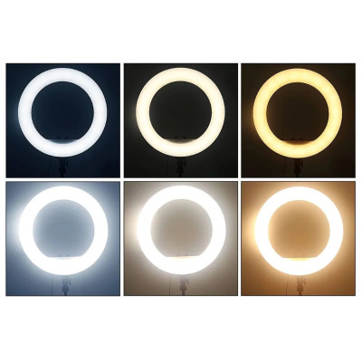Кільцева світлодіодна LED лампа RING 45 см з трьома тримачами для телефону блогера фото відео селфи кільце Кільцева світлодіодна LED лампа RING 45 см з трьома тримачами для телефону блогера фото відео селфи кільце