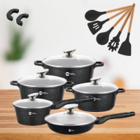 Набор кастрюль Higher Kitchen НК305 со сковородой и сотейником с антипригарным покрытием для всех типов плит