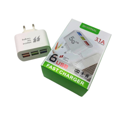 Блок питания на 6 USB порта FAST CHARGER 3.1А 5G с функцией быстрой зарядки Блок питания на 6 USB порта FAST CHARGER 3.1А 5G с функцией быстрой зарядки
