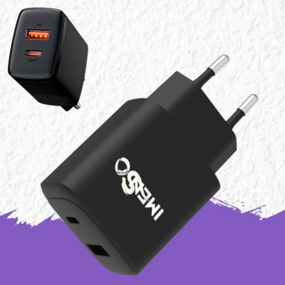 Сетевое зарядное устройство 20W адаптер с Type-C и USB выходом IMS-C3007 Блочок для быстрой зарядки телефона 5V 3A