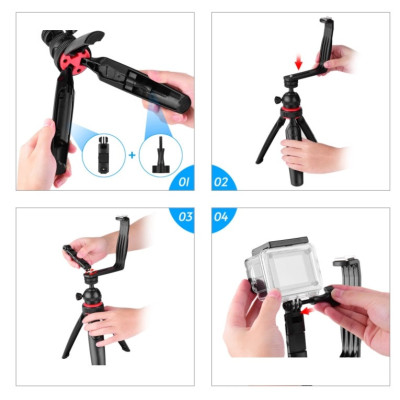 Набір для блогера Vlogger Kit з кульової голівкою штатив мікрофон спалах затиск для смартфона і екшн камери Набір для блогера Vlogger Kit з кульової голівкою штатив мікрофон спалах затиск для смартфона і екшн камери