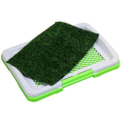 Туалет для собак трехярусный Puppy Potty Pad коврик лоток для домашних животных с решеткой и травой 47х34х6см Туалет для собак трехярусный Puppy Potty Pad коврик лоток для домашних животных с решеткой и травой 47х34х6см