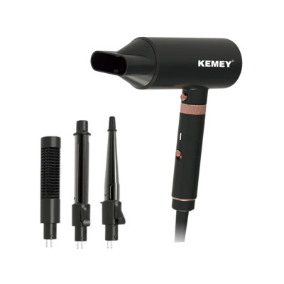 Фен мультистайлер KEMEY KM-9203 с 4 насадками Многофункциональный стайлер 4в1 для укладки и завивки волос