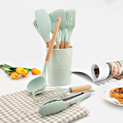 Кухонные принадлежностей силиконовые набор 12 предметов Kitchen & dining кухонная утварь для кухни мятный Кухонные принадлежностей силиконовые набор 12 предметов Kitchen & dining кухонная утварь для кухни мятный