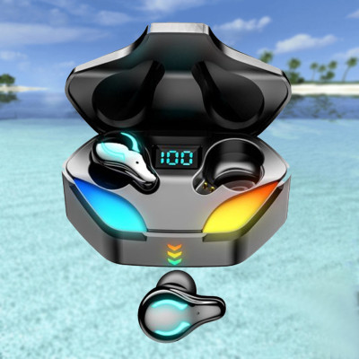 Игровые наушники Х1 Blutooth беспроводные RGB с подсветкой и микрофоном два режима воспроизведения
