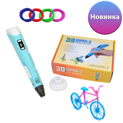 3D Ручка для дітей 3Д ручка 2 покоління з дисплеєм LCD Pen 2 Блакитна для дітей Набір з Еко Пластиком 3D Ручка для дітей 3Д ручка 2 покоління з дисплеєм LCD Pen 2 Блакитна для дітей Набір з Еко Пластиком