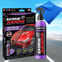 Полироль против царапин для кузова авто Shine Armor спрей для блеска и защиты с микрофиброй