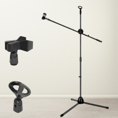 Мікрофонна стійка журавель Pro Microphone Stand штатив тринога з регульованою висотою для 2 мікрофонів