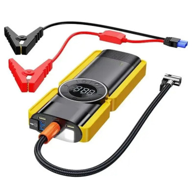 Пускозарядное устройство CP-F77 8000 mAh с компрессором и фонариком пусковая зарядка 400/800A для авто