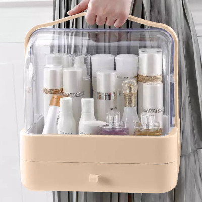 Органайзер для косметики Пилезахисний Водонепроникний Cosmetic Storage Box LD 388 Настільний бокс Рожевий Органайзер для косметики Пилезахисний Водонепроникний Cosmetic Storage Box LD 388 Настільний бокс Рожевий
