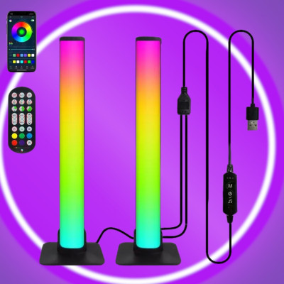 Світлодіодні світильники RGB Настільні панелі 10W з APP SMART та пультом Фонове LED світло комплект 2 шт Світлодіодні світильники RGB Настільні панелі 10W з APP SMART та пультом Фонове LED світло комплект 2 шт
