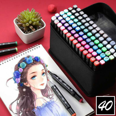 Скетч маркери SKETCHMARKER 40 кольорів Набір двосторонніх маркерів на спиртовій основі для художника Скетч маркери SKETCHMARKER 40 кольорів Набір двосторонніх маркерів на спиртовій основі для художника