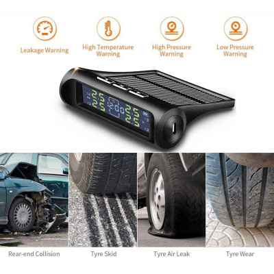 Бездротова система контролю тиску в шинах TPMS із сонячною панеллю зовнішні датчики Бездротова система контролю тиску в шинах TPMS із сонячною панеллю зовнішні датчики