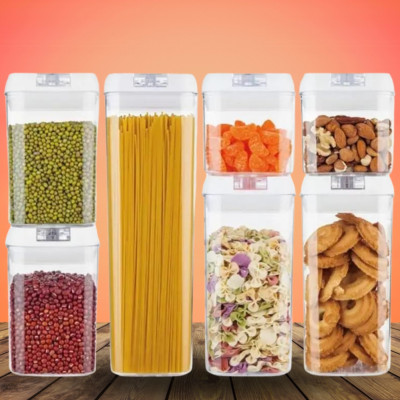 Набор герметичных контейнеров Food storage 7 шт пластиковые Органайзер для хранения сыпучих продуктов и круп Набор герметичных контейнеров Food storage 7 шт пластиковые Органайзер для хранения сыпучих продуктов и круп
