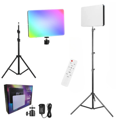 Прямоугольная светодиодная лампа 23х16см RGB F99 для студийного освещения фото и видео с пультом и штативом 2м Прямоугольная светодиодная лампа 23х16см RGB F99 для студийного освещения фото и видео с пультом и штативом 2м