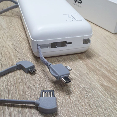 Powerbank Портативный Повербанк Veron 30000 mAh Micro Type С Lightning Пауэрбанк для зарядки телефона