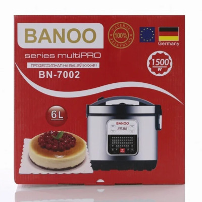 Мультиварка Пароварка Banoo 48 программ для кухни Многофункциональная на 6 л 1500Вт и лопатка половник BN-7002 Мультиварка Пароварка Banoo 48 программ для кухни Многофункциональная на 6 л 1500Вт и лопатка половник BN-7002