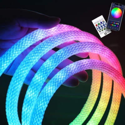 Неон гнучкий 5 м Розумна неонова LED стрічка луската з пультом у вигляді каната Неон гнучкий 5 м Розумна неонова LED стрічка луската з пультом у вигляді каната