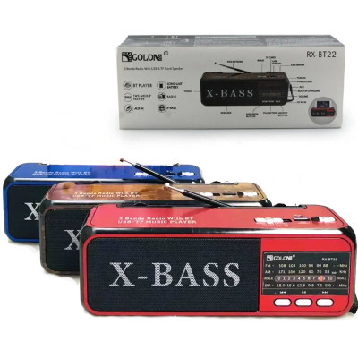 Аккумуляторный радиоприемник GOLON RX BT22 с фонарем и Bluetooth колонкой с входом под usb и флеш карту