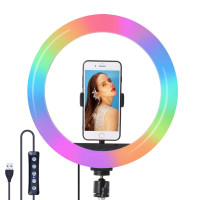 Кольцевая светодиодная цветная RGB лампа 31 см LED MJ33 Селфи кольцо для фото Кольцевая светодиодная цветная RGB лампа 31 см LED MJ33 Селфи кольцо для фото