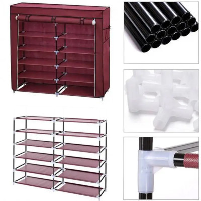 Тканевый шкаф складная полка для хранения обуви органайзер Shoe Cabinet каркасный стеллаж в прихожую Тканевый шкаф складная полка для хранения обуви органайзер Shoe Cabinet каркасный стеллаж в прихожую