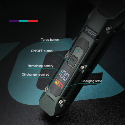 Акумуляторна машинка для стрижки волосся VGR V696 портативна з usb зарядкою 4 насадками та підставкою Акумуляторна машинка для стрижки волосся VGR V696 портативна з usb зарядкою 4 насадками та підставкою