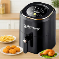 Аэрофритюрница безмасляная Hoffmans HM-775 сенсорная мультипечь 2400W на 7.5л с таймером и съемной чашей Аэрофритюрница безмасляная Hoffmans HM-775 сенсорная мультипечь 2400W на 7.5л с таймером и съемной чашей