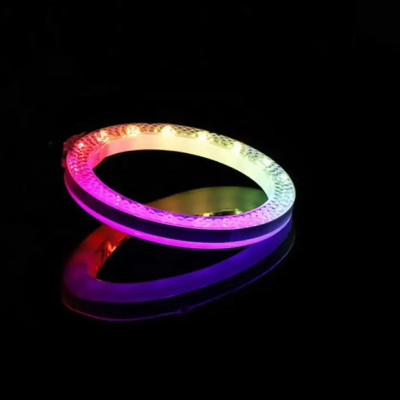 Светодиодная кольцевая лампа RGB 3D 33 см со штативом 2 м цветная двухсторонняя LED Селфи кольцо от USB Светодиодная кольцевая лампа RGB 3D 33 см со штативом 2 м цветная двухсторонняя LED Селфи кольцо от USB
