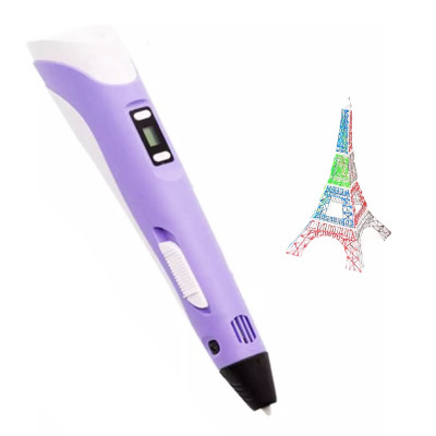 3D Ручка для дітей 3Д ручка 3 покоління з дисплеєм LCD Pen 3 фіолетова Набір з Еко Пластиком та трафаретом 3D Ручка для дітей 3Д ручка 3 покоління з дисплеєм LCD Pen 3 фіолетова Набір з Еко Пластиком та трафаретом