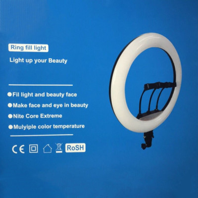 Светодиодная кольцевая лампа Ring fill light 45 см для фото и видео с 3 держателями для телефона Селфи лампа Светодиодная кольцевая лампа Ring fill light 45 см для фото и видео с 3 держателями для телефона Селфи лампа