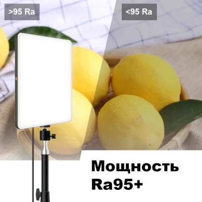 Прямоугольная светодиодная лампа PL26 со штативом 2м Прожектор LED для фото и видеоблогеров Ra95+ Прямоугольная светодиодная лампа PL26 со штативом 2м Прожектор LED для фото и видеоблогеров Ra95+