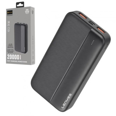 Power bank 20000 mAh LENYES внешний аккумулятор универсальное зарядное устройство повербанк тайп си и юсб