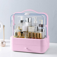 Органайзер для косметики Пилезахисний Водонепроникний Cosmetic Storage Box LD 388 Настільний бокс Рожевий Органайзер для косметики Пилезахисний Водонепроникний Cosmetic Storage Box LD 388 Настільний бокс Рожевий