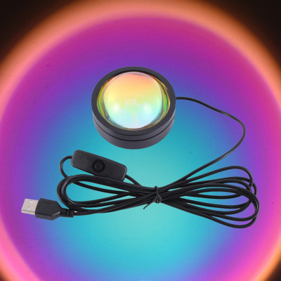 Проекційний світильник USB проектор гнучка атмосферна лампа для фото Sunset Lamp 16 кольорів з пультом Проекційний світильник USB проектор гнучка атмосферна лампа для фото Sunset Lamp 16 кольорів з пультом