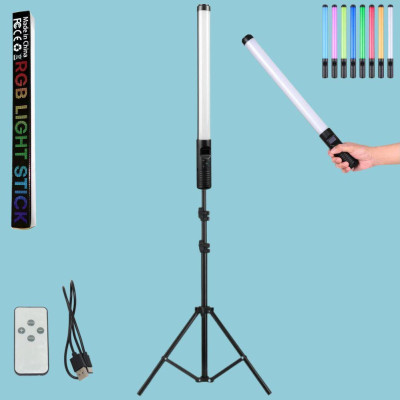 Лампа Led аккумуляторная жезл RGB Light Stick с пультом и штативом 2м светодиодная разноцветная лампа палка Лампа Led аккумуляторная жезл RGB Light Stick с пультом и штативом 2м светодиодная разноцветная лампа палка