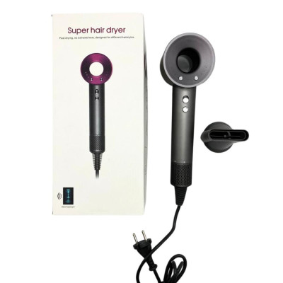 Фен для волос Super Hair Dryer с насадкой концентратор и функцией быстрой сушки