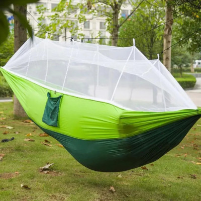 Туристичний гамак з москітною сіткою Travel Hammock 250x120 см Підвісний Для відпочинку із дугами від комах