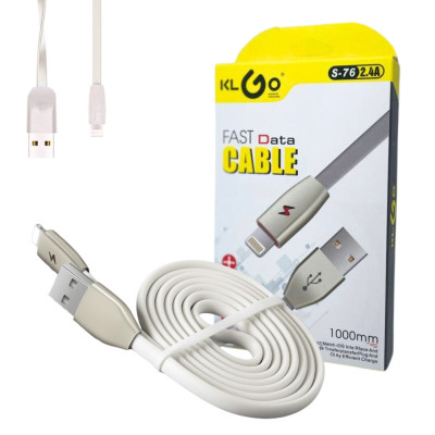 USB кабель для заряджання гаджетів та передачі даних Lightning 1м провід з функцією швидкого заряджання 2.4A