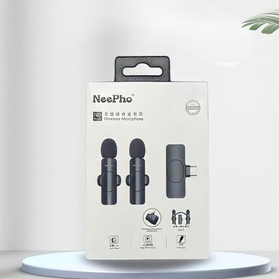 Петличный беспроводной микрофон 2в1 NeePho N8 Plus с шумоподавлением для телефонов с ресивером Type-C Петличный беспроводной микрофон 2в1 NeePho N8 Plus с шумоподавлением для телефонов с ресивером Type-C