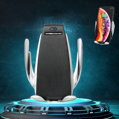 Держатель для телефона в машину с беспроводной зарядкой Car Wireless Charger S5 автоматический сенсорный
