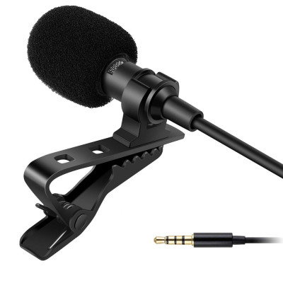 Микрофон петличный для записи звука Петличка блогерская с клипсой We Media Mic M 01 jack 3.5 мм