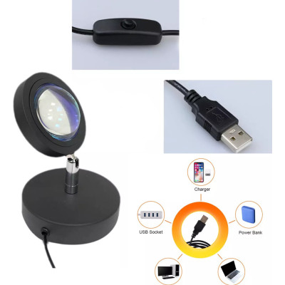 Проекционный светильник закат USB проектор атмосферная лампа для фото металлическая Sunset Lamp 13 см Проекционный светильник закат USB проектор атмосферная лампа для фото металлическая Sunset Lamp 13 см