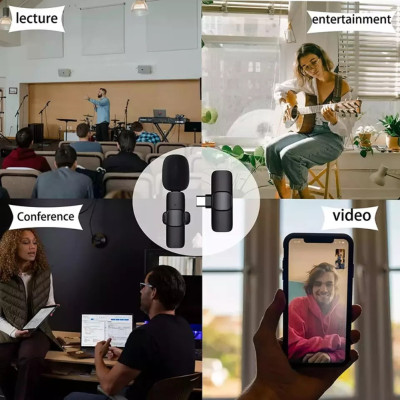 Петличный беспроводной микрофон К8 с шумоподавлением для смартфонов с ресивером Type-C Петличный беспроводной микрофон К8 с шумоподавлением для смартфонов с ресивером Type-C
