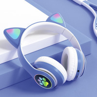 Наушники Беспроводные Bluetooth с кошачьими ушками STN 28 детская игровая гарнитура с FM модулем и подсветкой Наушники Беспроводные Bluetooth с кошачьими ушками STN 28 детская игровая гарнитура с FM модулем и подсветкой