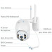Поворотна вулична PTZ WiFi xm 2mp IP камера відеоспостереження з віддаленим доступом біла Поворотна вулична PTZ WiFi xm 2mp IP камера відеоспостереження з віддаленим доступом біла