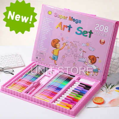 Набір для малювання та творчості у валізці з мольбертом Art Set 208 предметів Рожевий кейс дитячий Набір для малювання та творчості у валізці з мольбертом Art Set 208 предметів Рожевий кейс дитячий