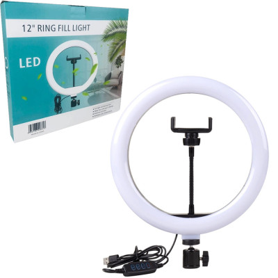 Кільцева LED лампа зі штативом 2м Ring fill Light 30 см світлодіодна від USB селфі кільце з пультом на шнурі Кільцева LED лампа зі штативом 2м Ring fill Light 30 см світлодіодна від USB селфі кільце з пультом на шнурі