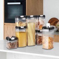 Набор герметичных контейнеров Food storage 7 шт пластиковые Органайзер для хранения сыпучих продуктов и круп Набор герметичных контейнеров Food storage 7 шт пластиковые Органайзер для хранения сыпучих продуктов и круп