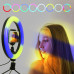 Кільцева світлодіодна кольорова лампа RGB LED 45 см Набір блогера Селфи кільце зі штативом Мультиколор MJ18 Кільцева світлодіодна кольорова лампа RGB LED 45 см Набір блогера Селфи кільце зі штативом Мультиколор MJ18